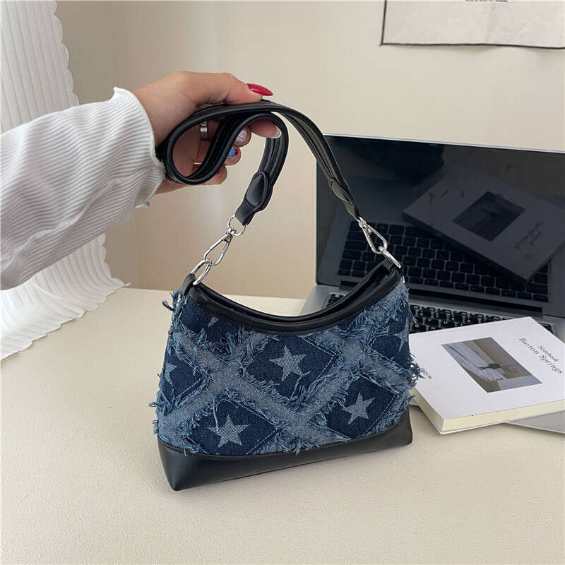 Fashion Denim Bag for Women New 2025 Fashion Shoulder Underarm Bags Versatile Chain Crossbody Bucket Bag