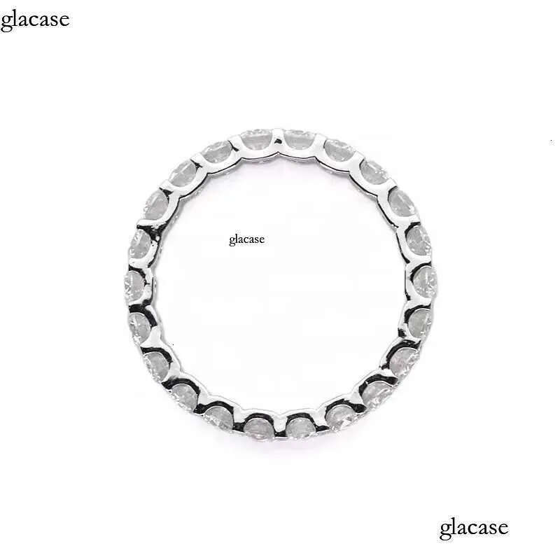 Popular Gold Plated 2mm 3mm Sterling Sier Eternity Moissanite Band Ring