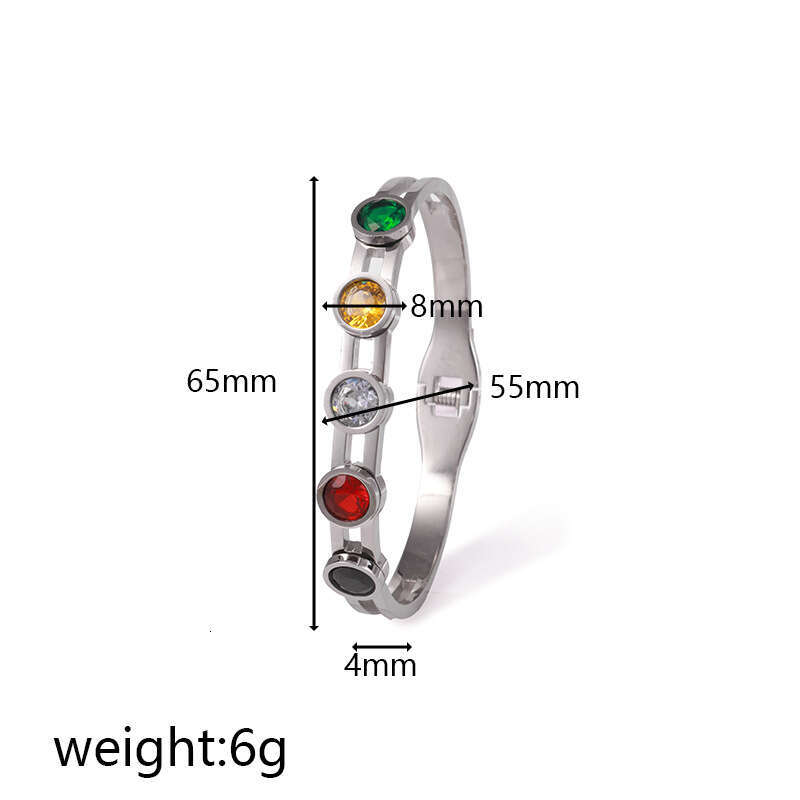 New Rainbow Color White Zircon Bracelet Fresh Accessories Women Design Non-Fading Light