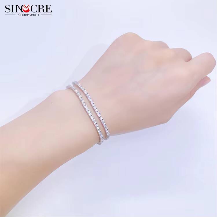 2mm Tennis 925 Sinocre New Arrival S925 Sterling Moissanite 925 Silver Chain
