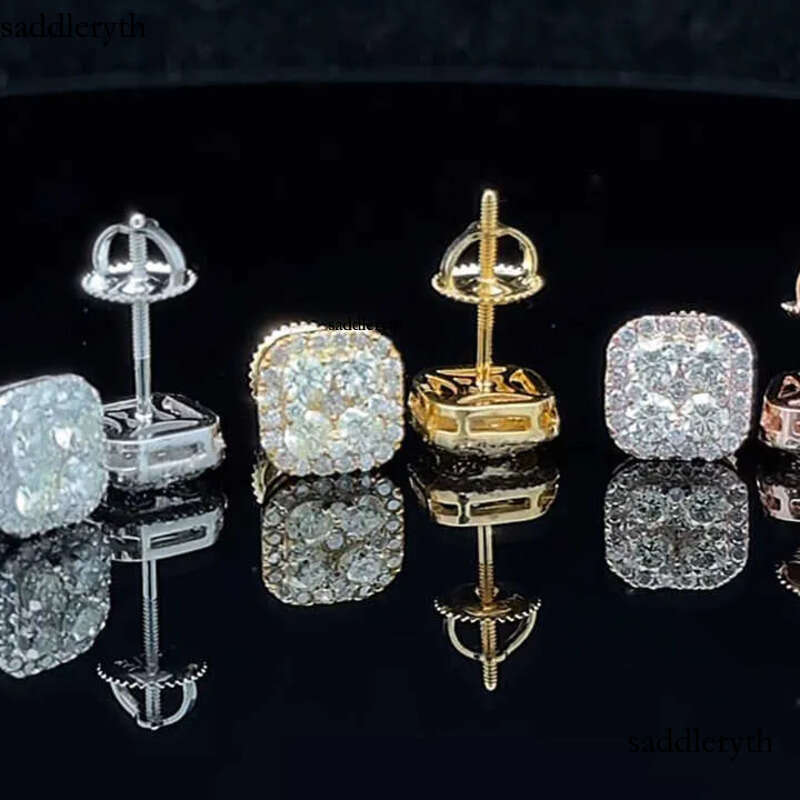 Fine Jewelry Earring Sterg Sier Fashion Different Shapes Vvs Moissanite Dia Stud Earrings bc