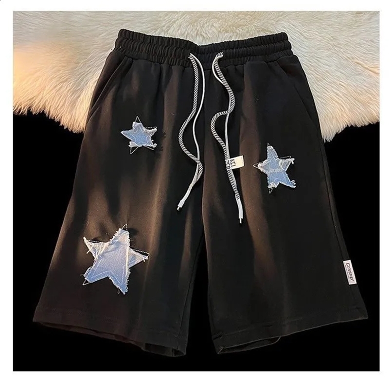 Summer celebrity couple embroidered shorts identical Y2K retro Harajuku style straight tube loose sports casual shorts 241231