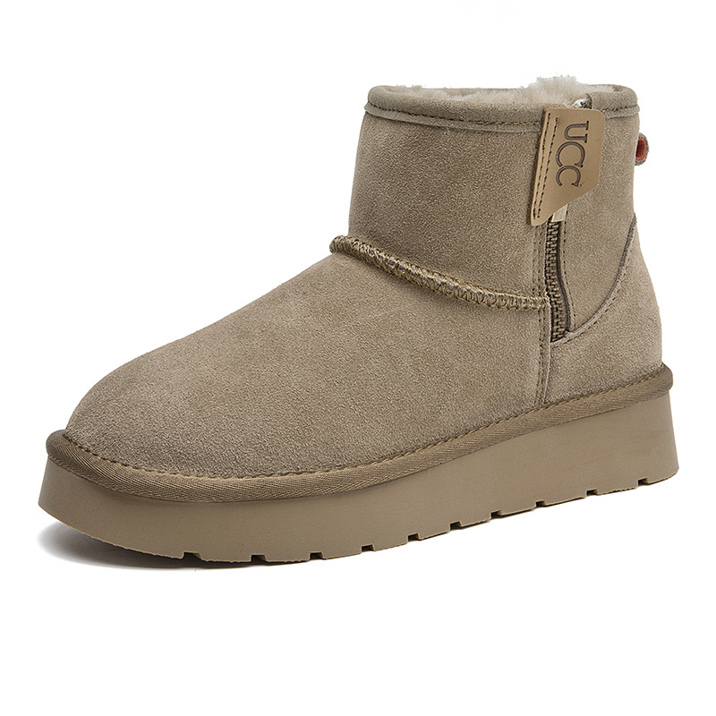 CE designer shoes Free shipping oxhide affordable luxury Winter anti slip snow boots with thick plush cotton shoes Long-lasting