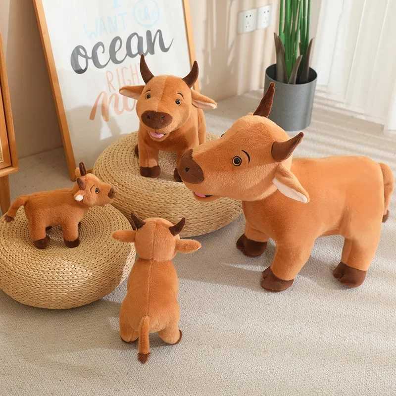 2540cm Cattle Animals Plush Toys Early Childhood Education Props Doll Cute Bull Scalper Ox Cattle Soft Stuffed Pillow Gifts C250925