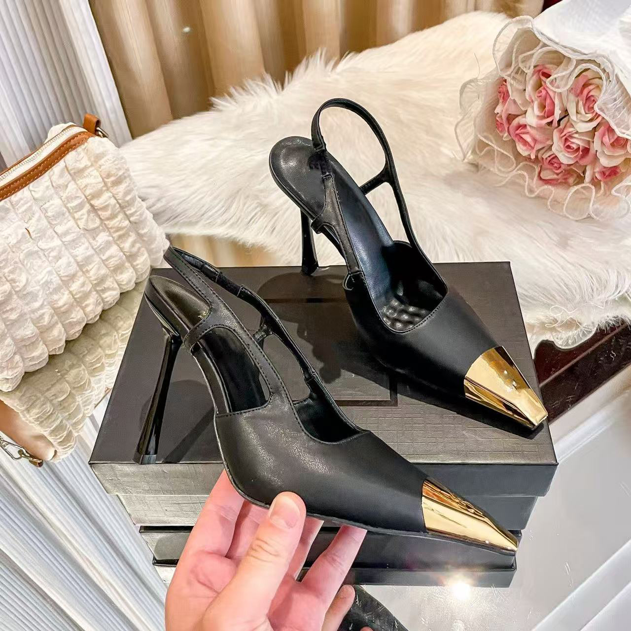 Designer high heels Women luxury sandals formal shoes diamond high heels black pointed Women sexy party wedding sandals