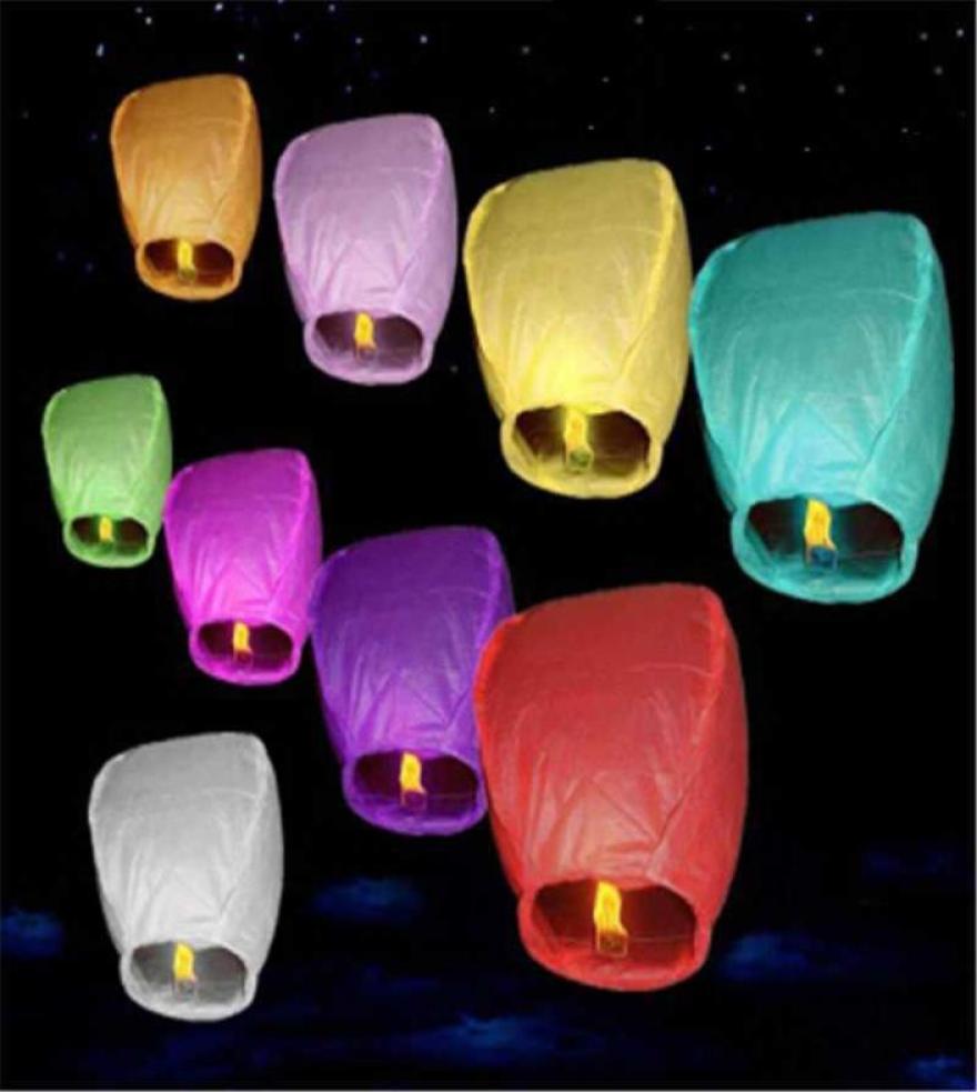 New 103050PCSlot Diy Chinese Sky Paper Flying ing Lanterns Fly Candle Lamps Christmas Wedding Birthday Party Decoration H10202885320
