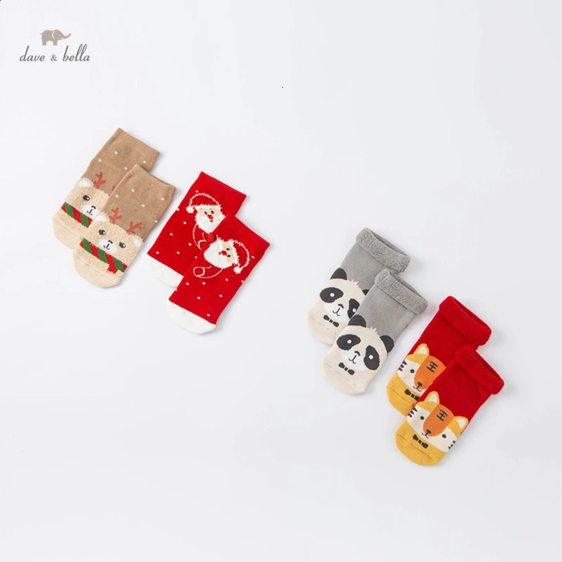 DBX18969 Dave Bella Winter Fashion Baby Neutral Christmas Cartoon Socks Fashion Childrens Girls Socks 241118
