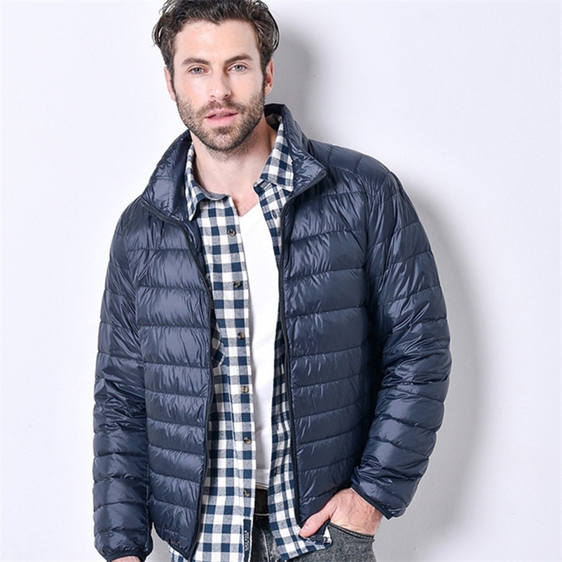 Men's Down Parkas Winter Autumn Ultralight Jacket White Duck Coat Jackets Male Casual jacket Warm Parka 5XL 221123