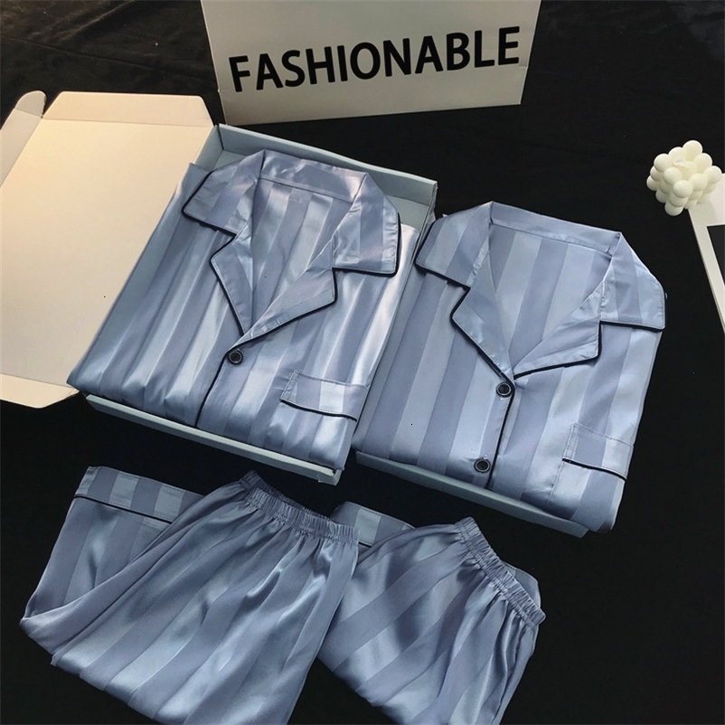 Women's Sleepwear Summer Women's Pajamas Set Fashion Letter Pattern Short Sleeve Couple Sleepwear for Men Silk Like Leisure Home Clothes Nig