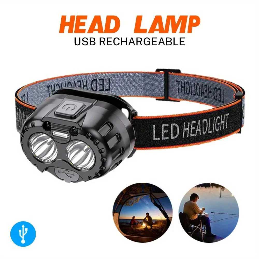 Rechargeable Sensor Led Headlamp Life Waterproof Emergency Head Flashlight Headlights For Outdoor Fishing Camping Hiking J250925