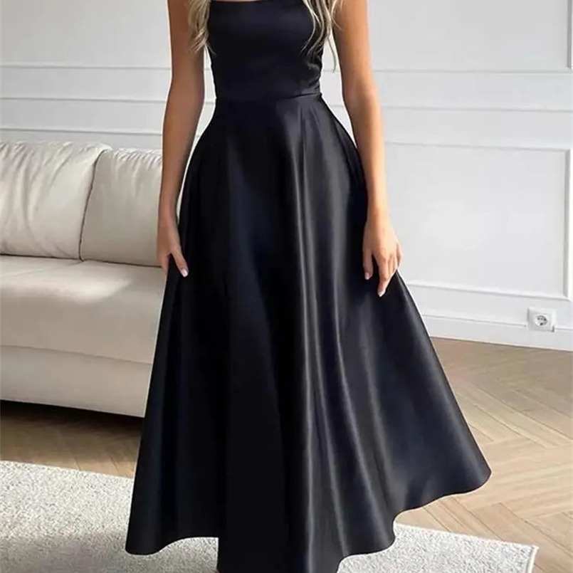 ZANZEA Sexy Square Neck Maxi Dress Women Fashion Satin Silk Waisted Party Dress Elegant Solid Color Umbrella Vestido Summer Robe 241205