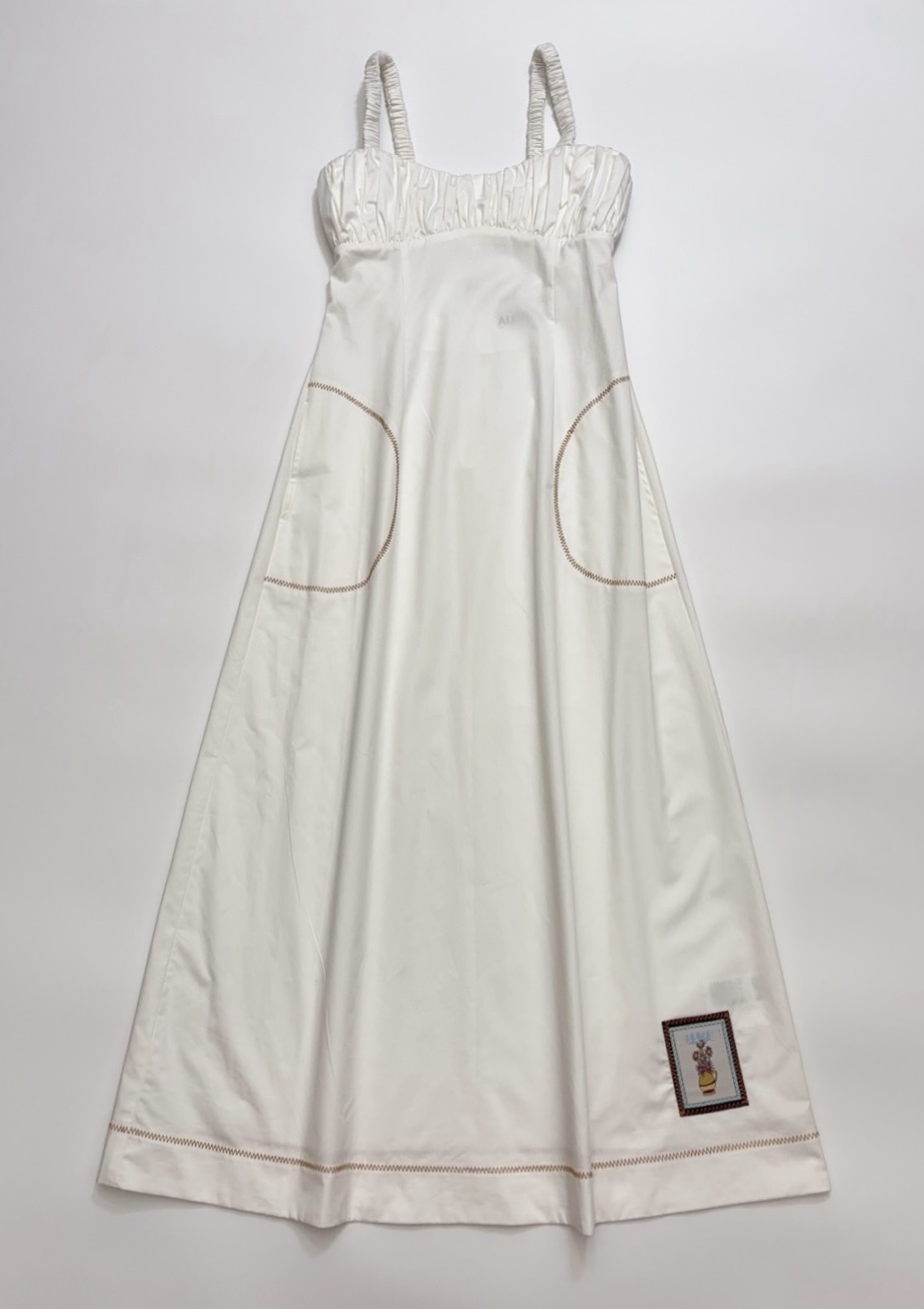 Australian designer dress 100% organic cotton White elegant camisole long dress