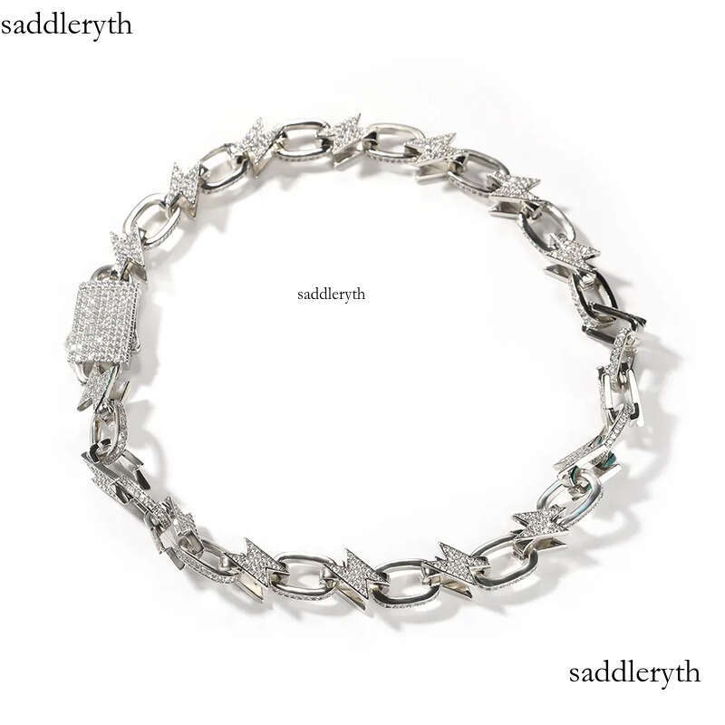 Hip Hop Lighing Jewelry Mens Womens Iced Out Clavicle Chain Gold Chokers Necklace 0b 12 45