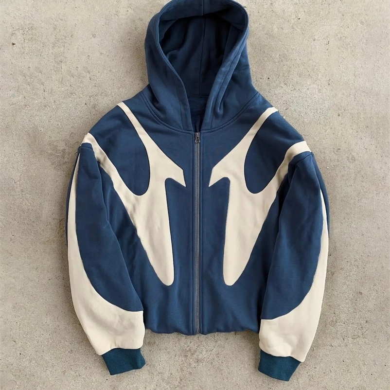 Hoodie Zipper Up Sweatshirt Womens Mens Harajuku Hip Hop Retro Oversized Hoodie Fashion Rock Gothic Jacket Coats 240106