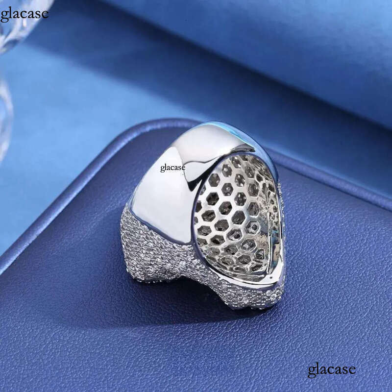 Hip hop explosion S sier Moissanite cross personality jewelry trend men's ring