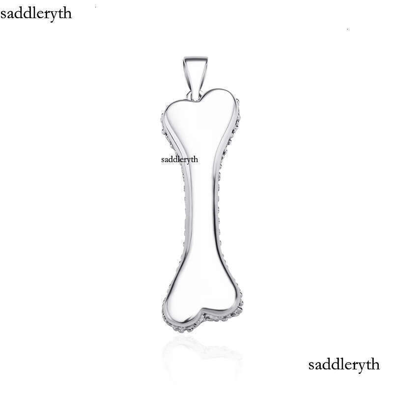 Mens Hip Hop Necklace Jewelry Sier Iced Out Bone Pendant Necklaces e7 d0 75