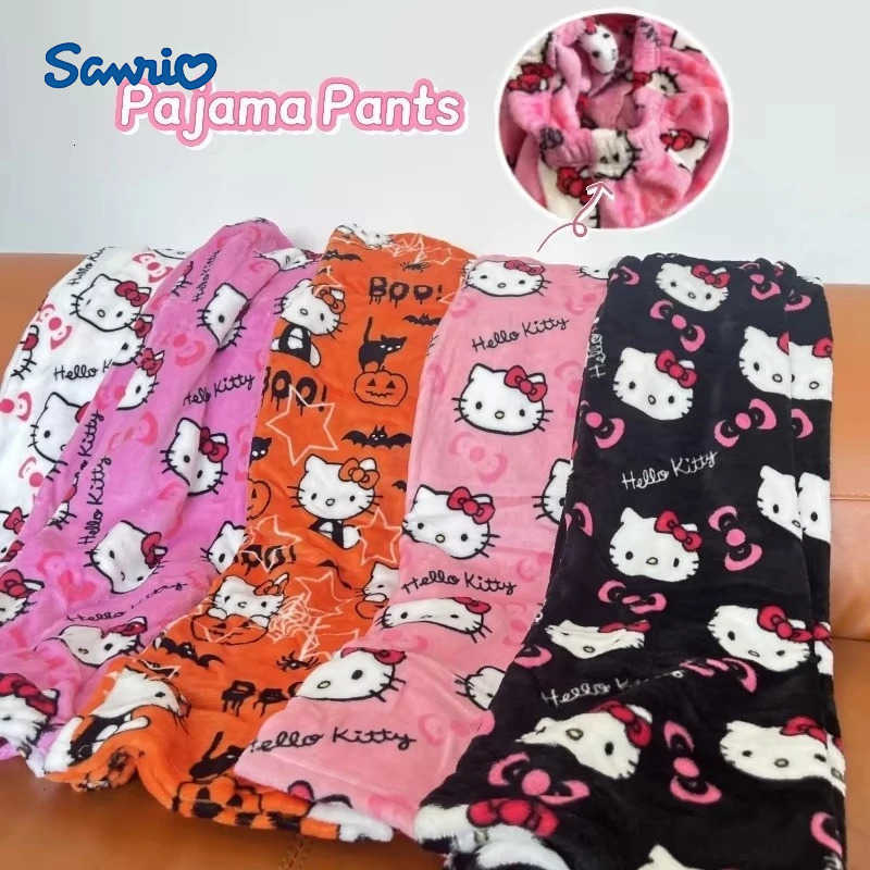 Sanrio Y2K Hello Kitty Pajamas Pants Anime Womens Pajama Pants Cartoon Couple Home Sleepwear Trousers Leisure Home Clothing L2509251