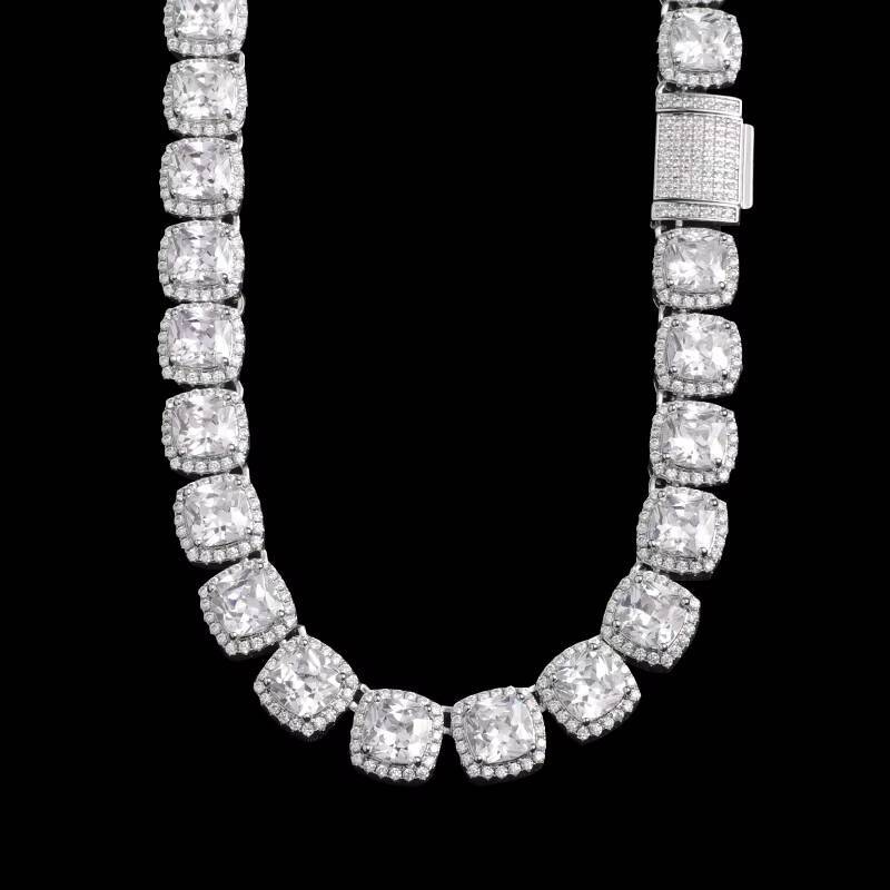 Customized Trend 925 Silver Chain VVS Mossianite Hip Hop Necklace Jewelry Luxury Men Chain Tennis Chains