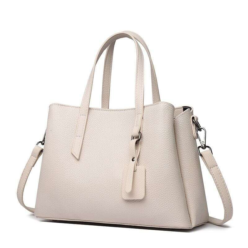 Top Layer Cowhide New Model Mollie Genuine Leather Tote With Zipper And Multiple Compartments Shopping Bag