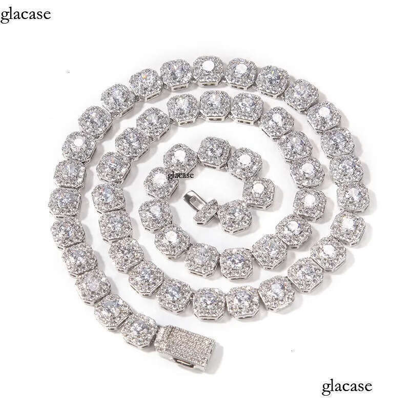 Necklace bracelet Moissanite Dia Custom Vvs Cuban k S Sier 8mm 12mm Large Tennis Chain Solid Back Hiphop