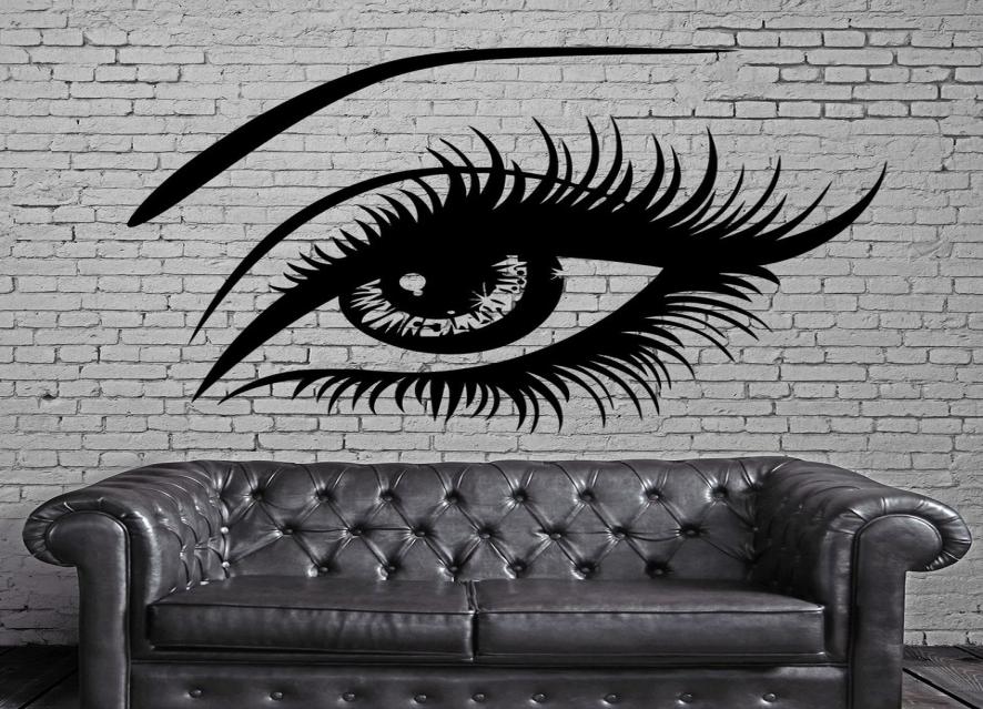 Big Eye Lashes Vinly Wall Stickers Sexy Beautiful Female Eye Wall Decal Decor Home Wall Mural Home Design Art Sticker8640273