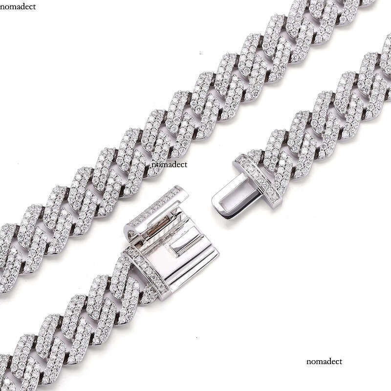 Sier Fine Jewelry Fashion Bracelet Chic Cuban Link Chain with Moissanite Elegant and Stylish Accessor a9