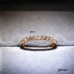 Popular Gold Plated 2mm 3mm Sterling Sier Eternity Moissanite Band Ring