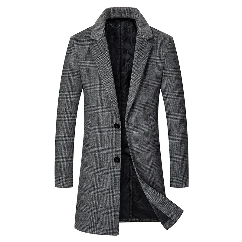 Men Cashmere Wool Blends Long Winter Jackets Trench Coats High Quality Winter Coats Male Business Casual Wool Trench Coats 4XL 250916Z