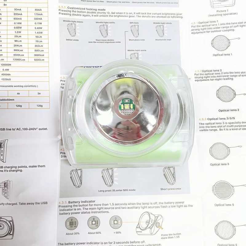 Mining Light Specific Headlight For Mining Outdoor Cave Hiking Exploration Headlamp Large Capacity Lithium Battery 218650 J250925