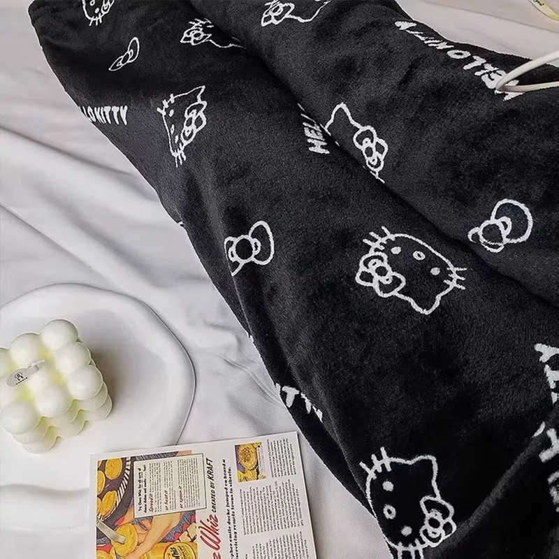 Sanrio Anime Hello Kitty Pajama Pants Fleece Double Elastic Fabric Soft Trousers Fashion Women Trousers Cute Cartoon Girl Gifts L250925