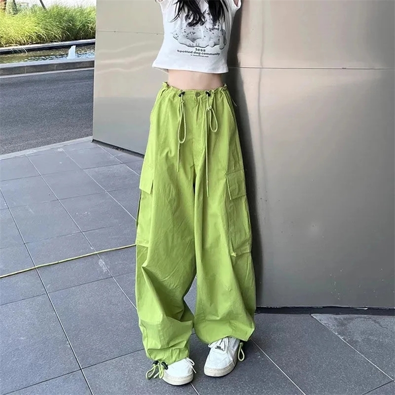 Y2K Cargo Pants Women Oversized Wide Leg Sweatpants Streetwear High Waist Baggy Joggers Harajuku Hip Hop Casual Sports Trousers 240530