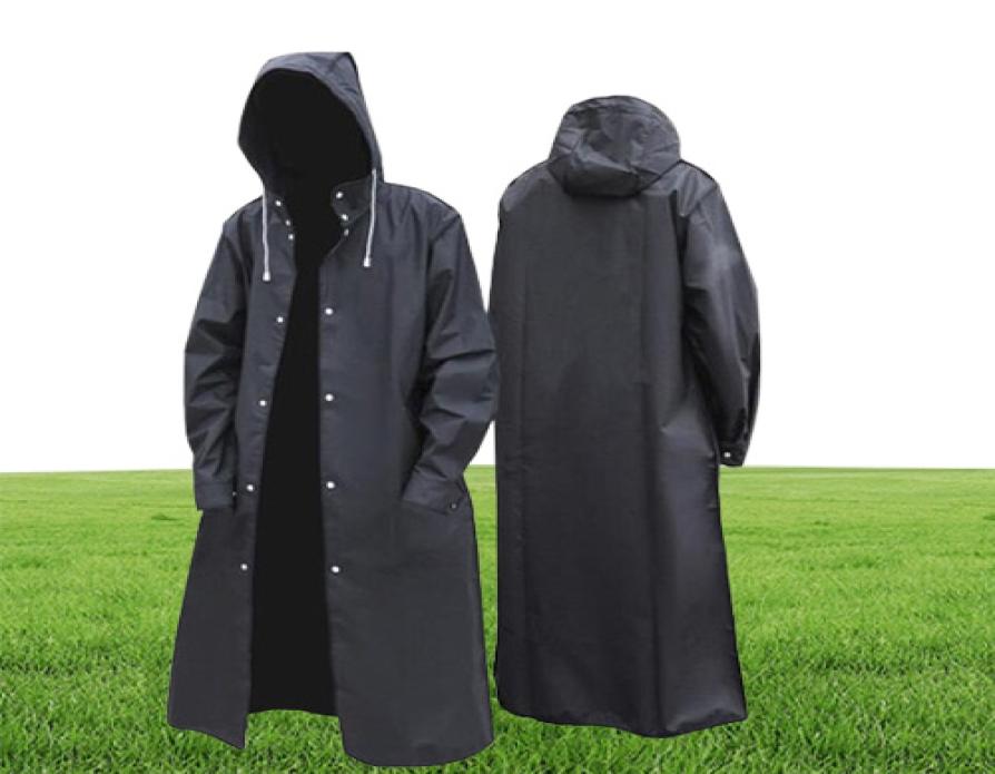 Adult Long Waterproof Rain Coat Women Women039s Men039s Raincoat Impermeable Rainwear Men EVA Black Thicken Hooded Rain Coat9762706