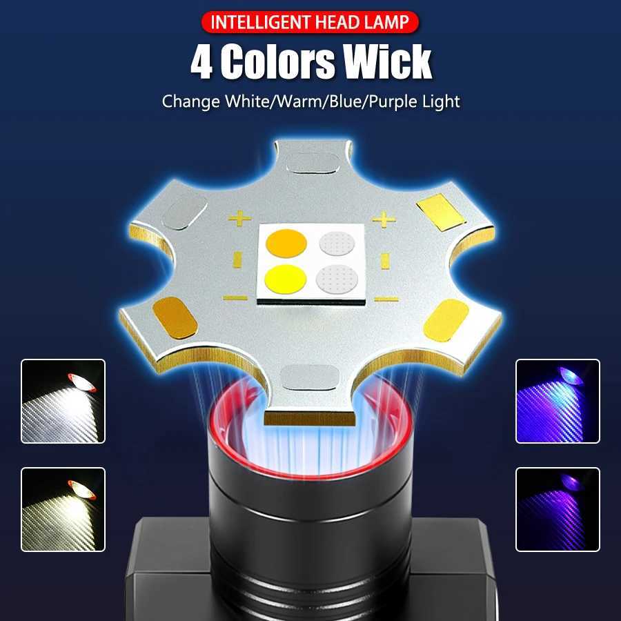 Portable Built In Battery Rechargeable Sensor Headlamp With Power Display Telescopic Zoom Waterproof Headlamp Outdoor Lantern J250925