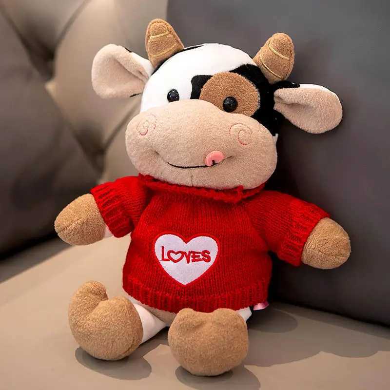 Hot toys Cute Cow Doll Little Cow Plush Toy Chinese Zodiac Cow Doll Cloth Doll New Years Gift Girls Birthday Gift C250925
