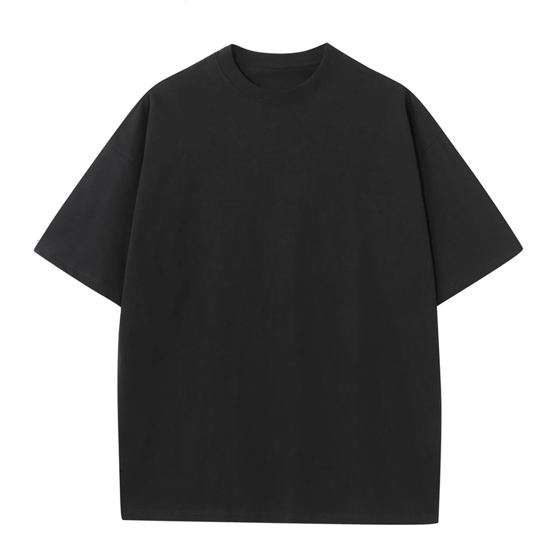 230gsm Heave Fabric 100% Cotton Oversize Plain T Shirt for Men Casual Mens Clothing Streetwear Summer Daily Basic Shirt 240409