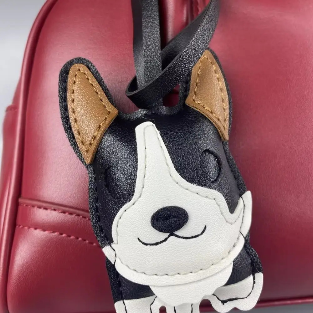 Chubby Corgi PU Leather Bag Charm with Upright triangular ears Ears Short Legs 250925