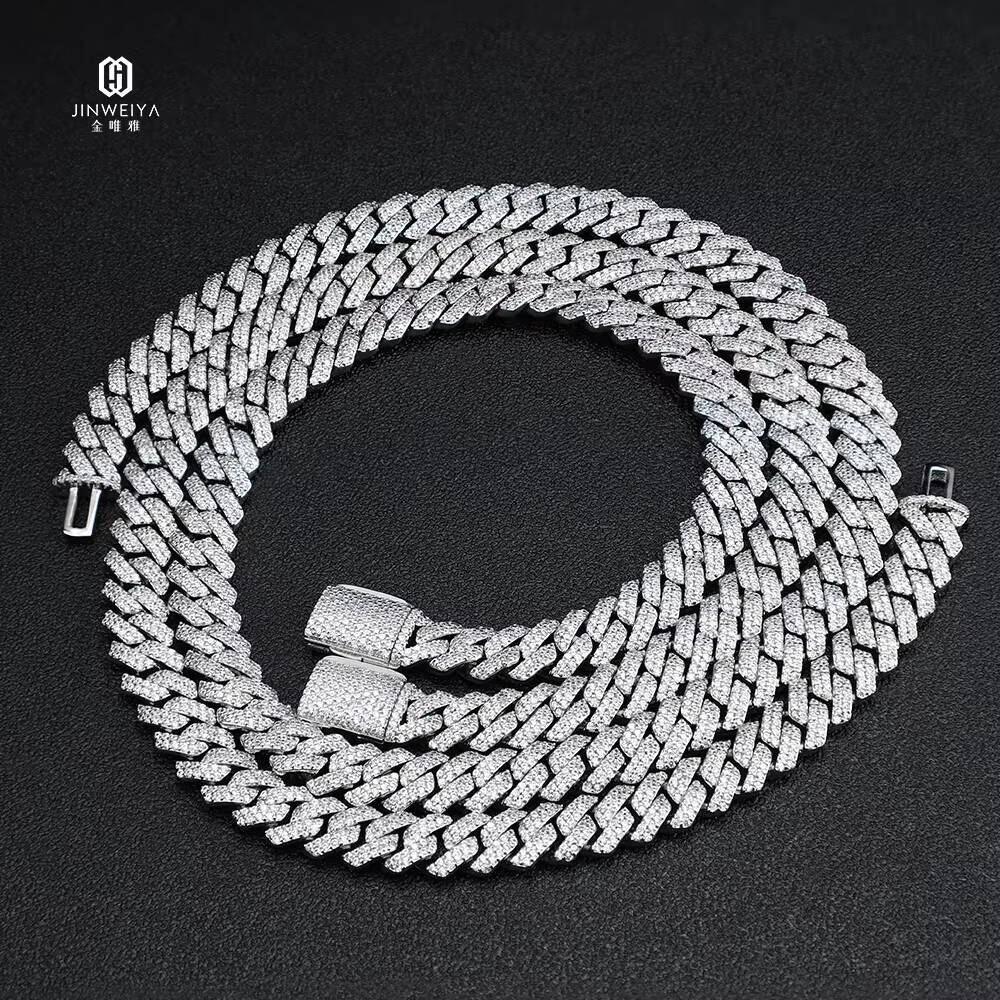 2025 Trendy Mens Hip Hop Cuban Chain Necklace Customized Trend S925 Silver with LabGrown Moissanite New Arrival Jewelry