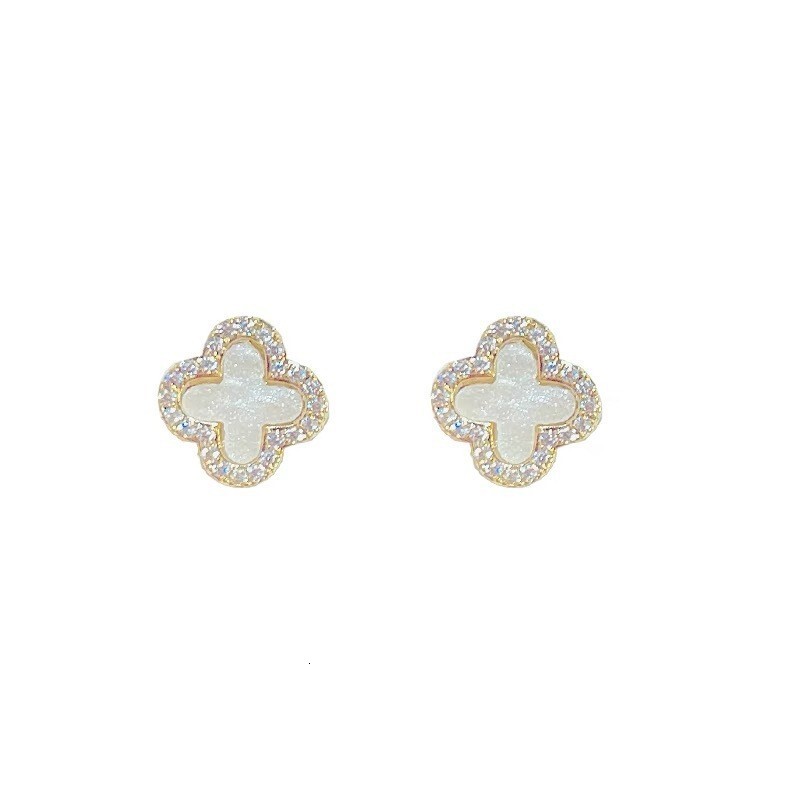 earring nonfadingkorean and japanese new style lucky fourleaf clover fashionable personality versatile elegant highend earrings designer earrings