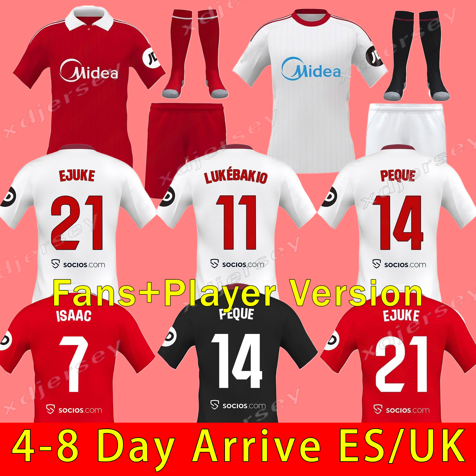 25 26 Sevilla soccer jerseys ALEXIS ISAAC SOW FC EJUKE JUANLU AKOR VARGAS football shirts PEQUE 2025 2026 Men kits Kids Equipment