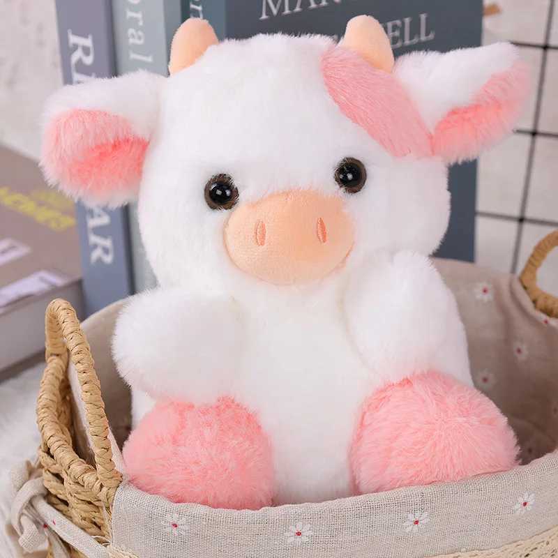 2024 New Cow Strawberry Doll Cute Cow Plush Toy Pink Black Sitting Cow Plush as a Home Decoration Ornament for Your Girlfriend C250925