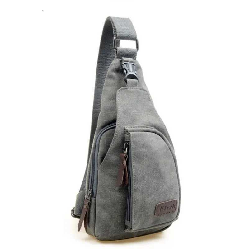 Man Fashion Messenger Casual Travel Chest Bag Canvas Crossbody Back Pack Mens Shoulder Bag Multifunction Small Travel Bag Z250918