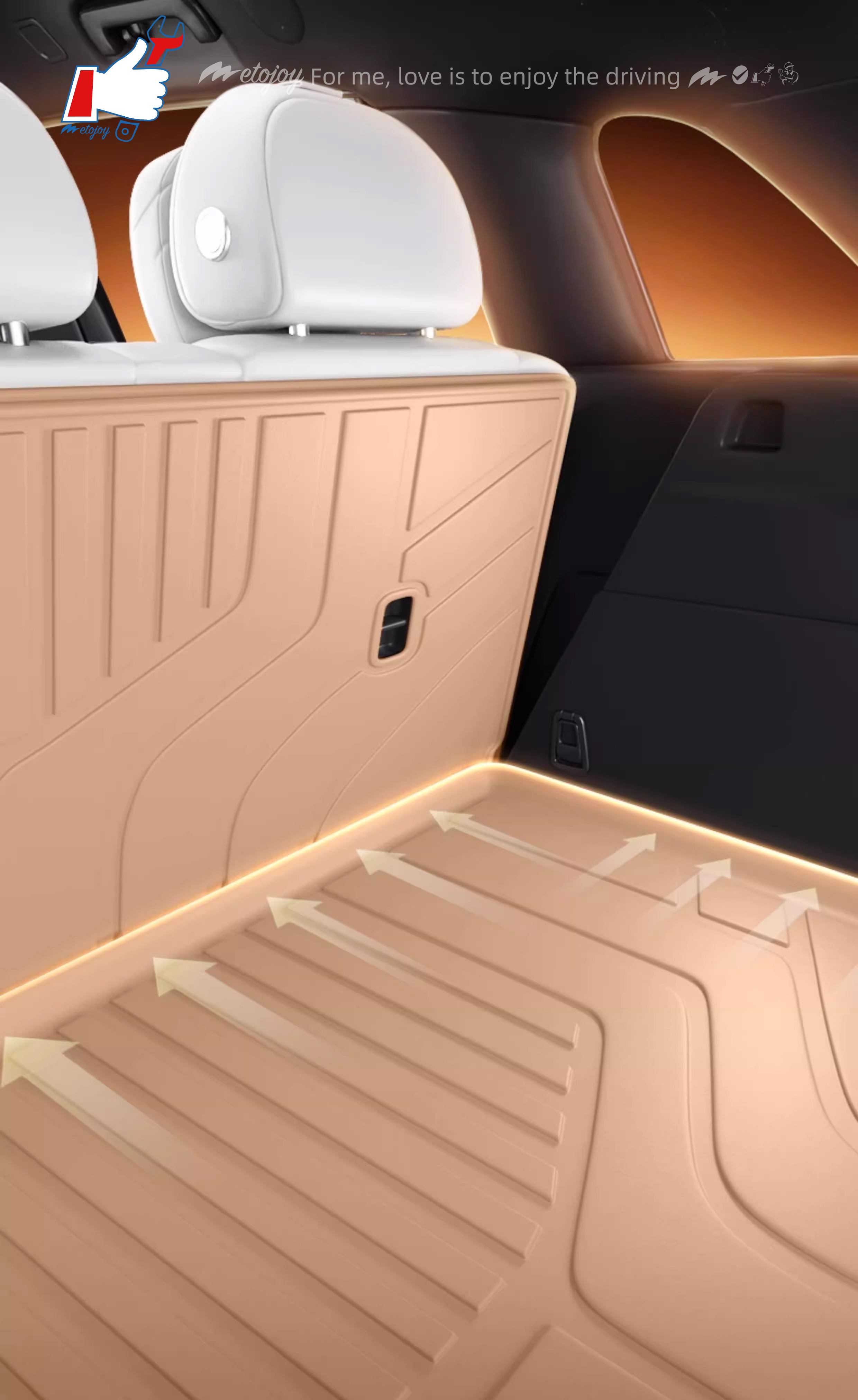 For AVATR 07 2024 Car Trunk Mat Custom Fit Cargo Mat 3D Shaped Trunk Liner TPE Trunk Protection Mat Chair-Back Protection Mat Rear Trunk Mat Easy Clea