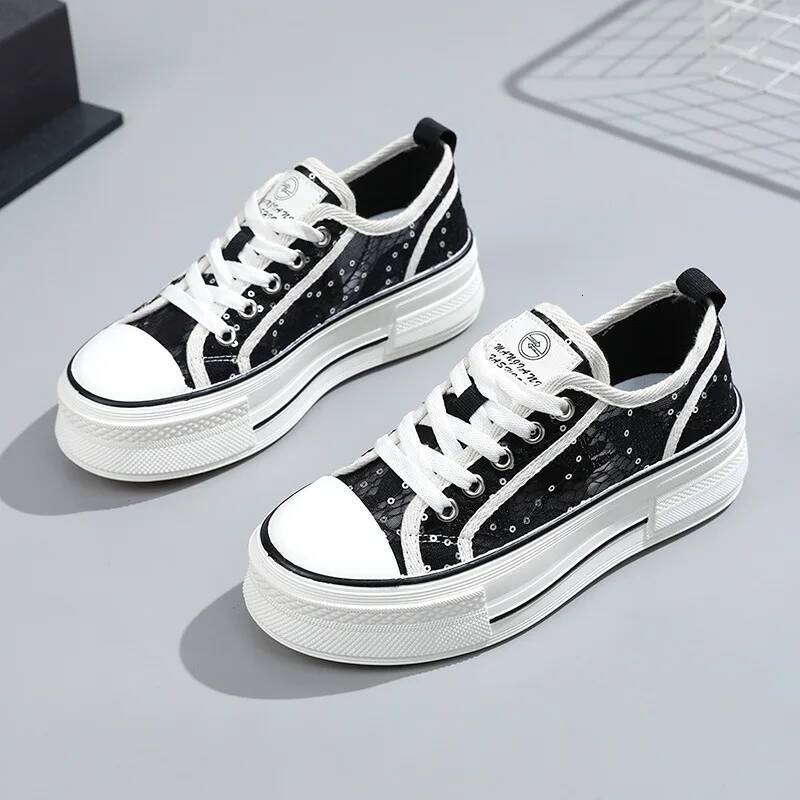 Canvas Sneakers Summer Breathable Mesh Thick Bottom Height Increase Casual Women's Beach Flat Shoes ddmysaturn