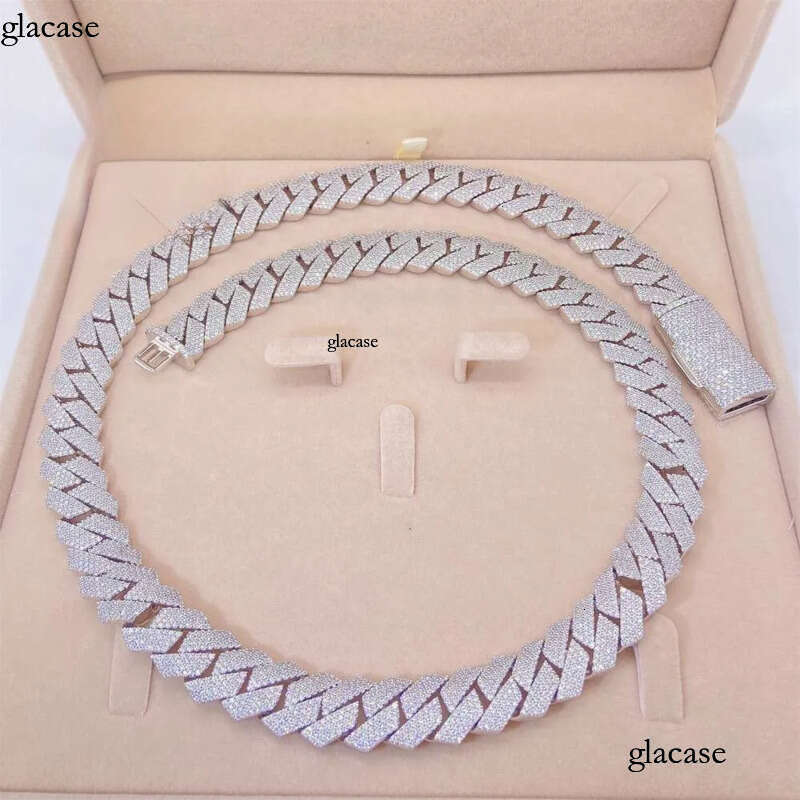 Best Selg 15Mm 18Mm S Iced Out Man Hip Hop Jewelry GRA Certificates Pass Dia Tester Vvs1 Moissanite Cuban k Chain