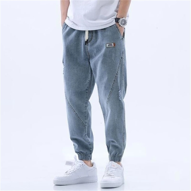 Men's Jeans Arrival Fashion Jeans Men Casual Harem Pants Spring Autumn Elastic Waist Comfort LooseTrousers Male Washed Denim Pants 230316