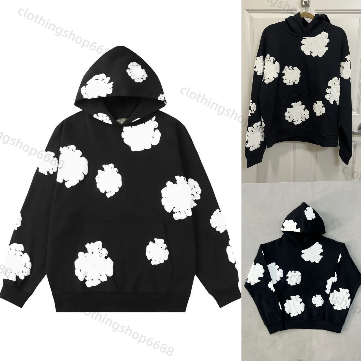 5A Designer Hoodie Men's Tracksuits the Cotton Wreath Sweatshirt Unisex denim hoodie Design Hoody Fashion Hip Hop denim Hooded Sweatshirt Oversized