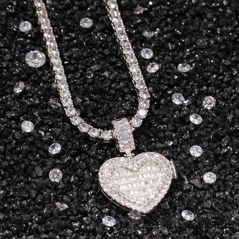 Custom Picture Necklaces Fashion Gold Plated Iced Out Lockets Heart Pendant Necklace Mens Hip Hop Jewelry 37