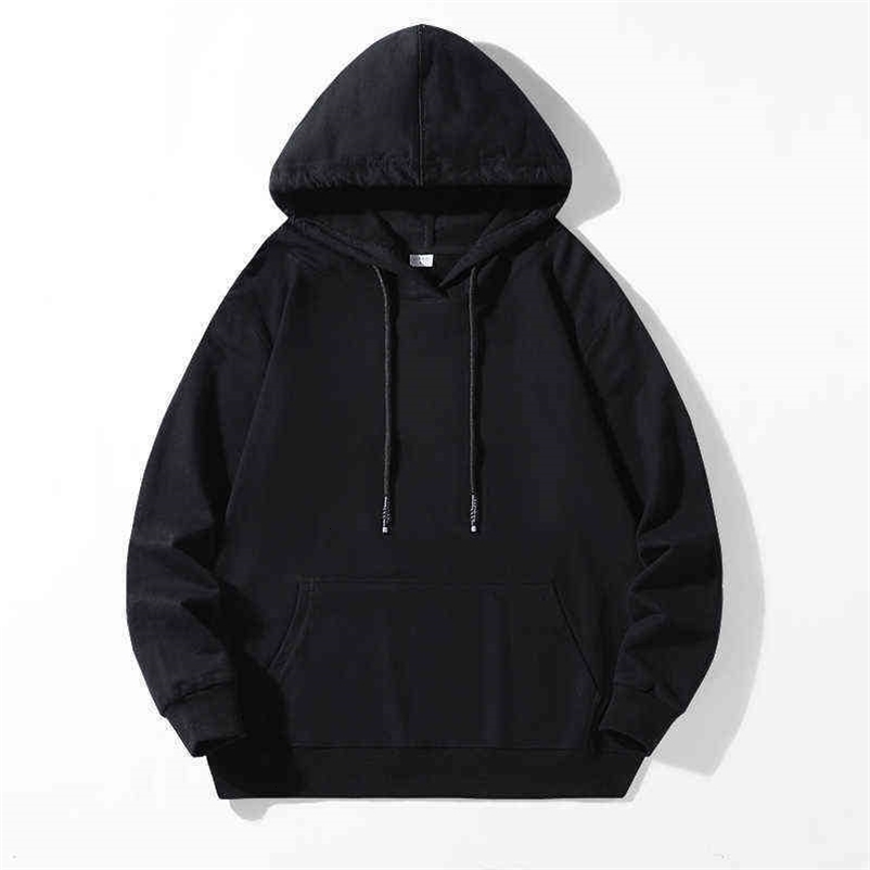 KKSKY Oversize Hoodie Sweatshirts Men Cotton Basic Pullover Streetwear Hip Hop Solid Hoodies Men Clothing Black White Pull Homme 211106