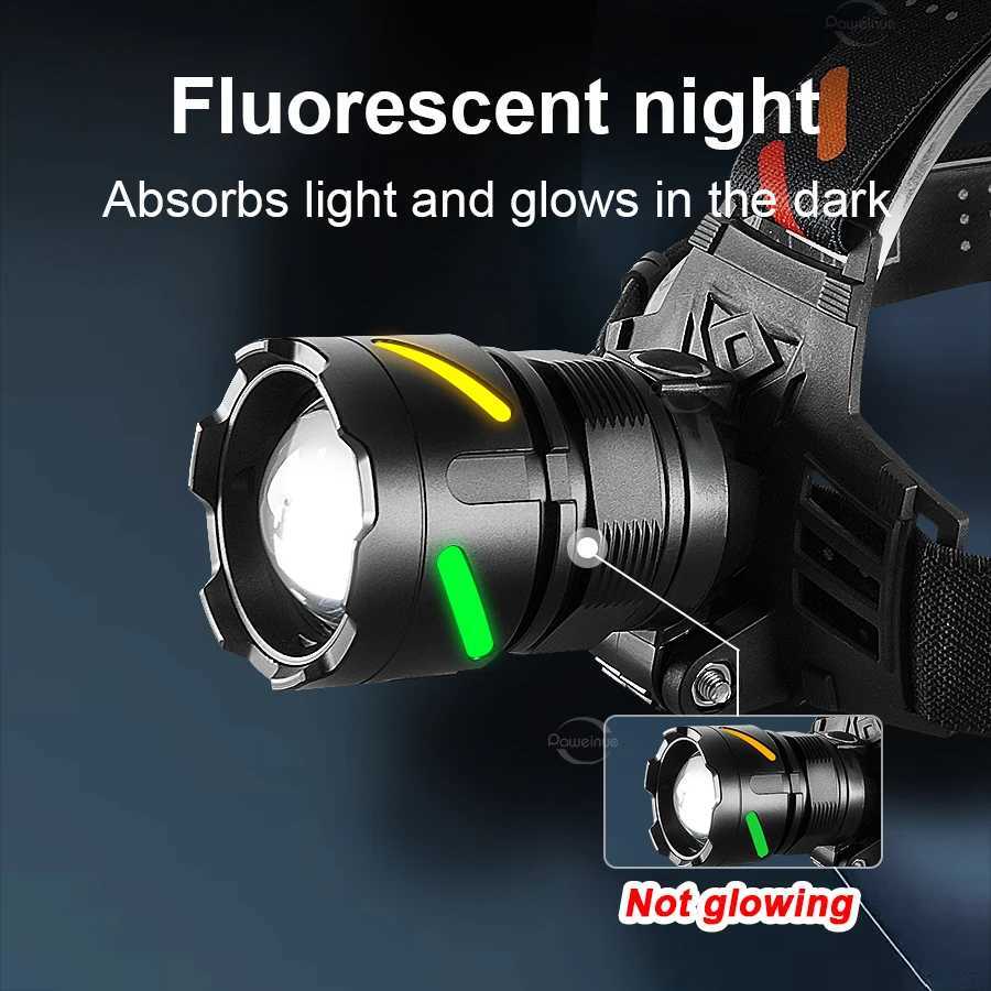 2025 46000000LM Powerful Headlamp Portable Rechargeable Lamp Super Powerful Head Flashlight Long Range LED Headlamp For Fishing J250925