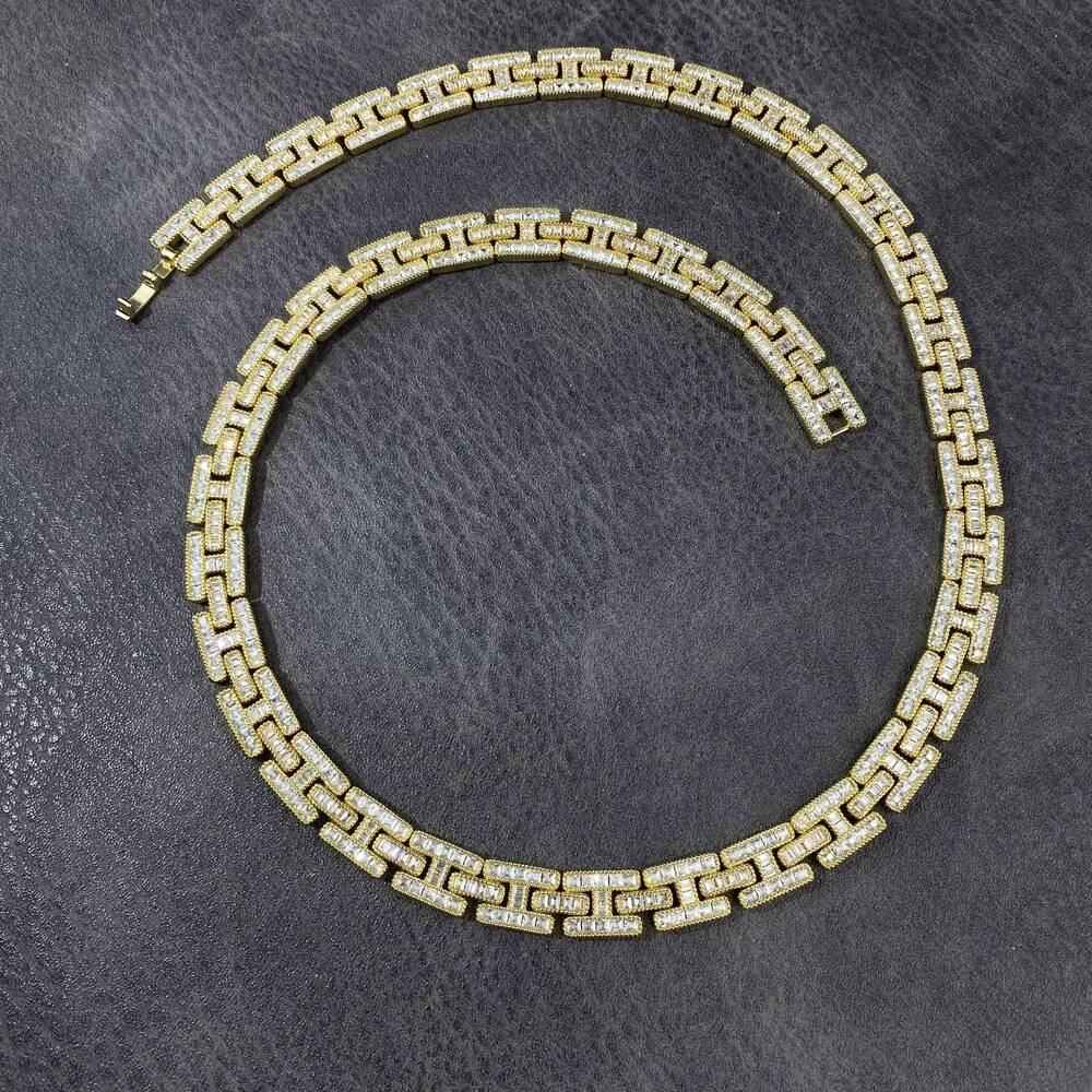 Fashion Popular Gold Plated Hip Hop Thick Style Iced Out Necklace Jewelry Chain and Bracelet American Personalize